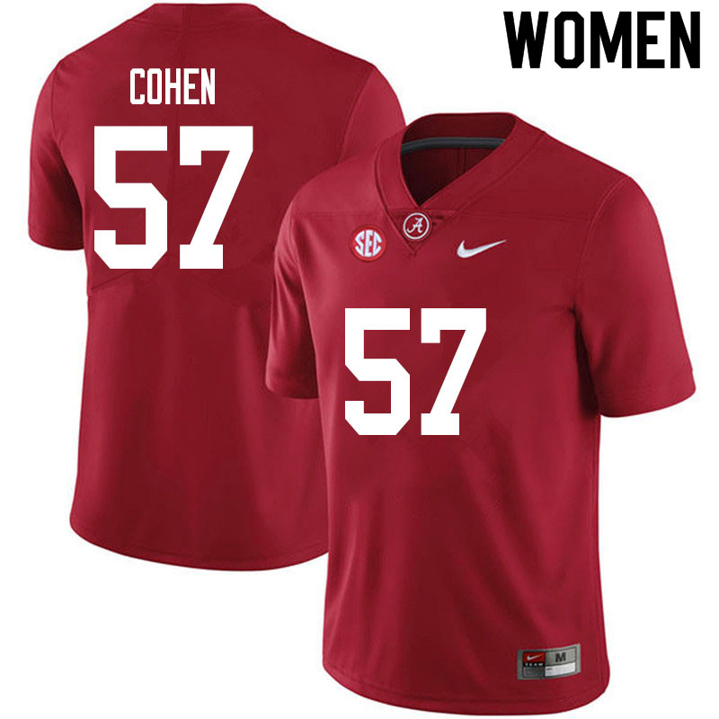 Alabama Crimson Tide Women's Javion Cohen #57 Crimson NCAA Nike Authentic Stitched 2020 College Football Jersey LH16R81TF